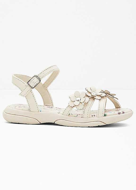 bonprix Flower Strap Sandals - Cream - Size 9.5 on Productcaster.