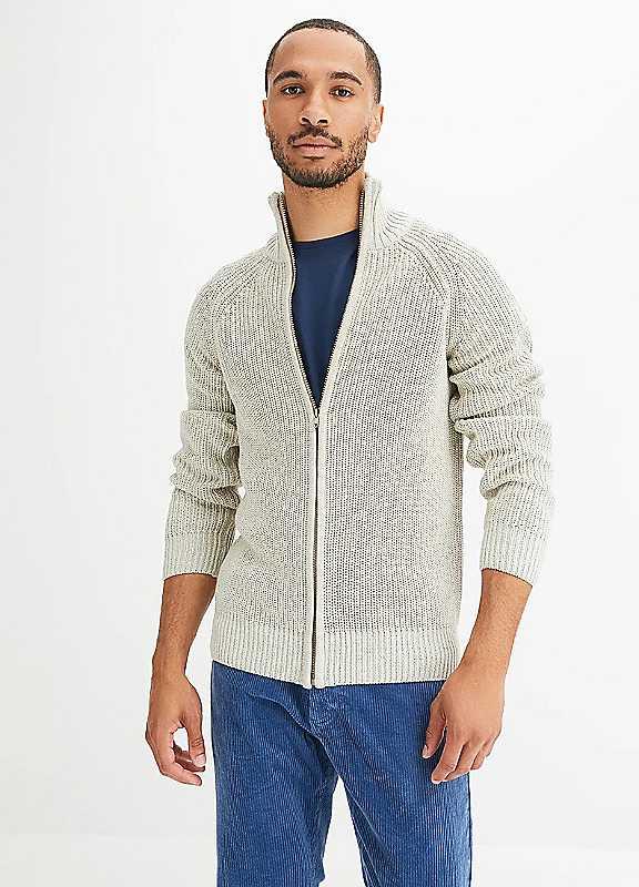 bonprix Full Zip Knitted Cardigan - Sand - Size 54/56 on Productcaster.