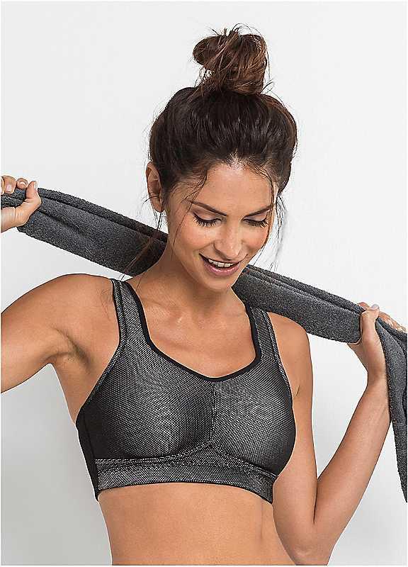 bonprix High Intensity Sports Bra - Black - Size 36C on Productcaster.