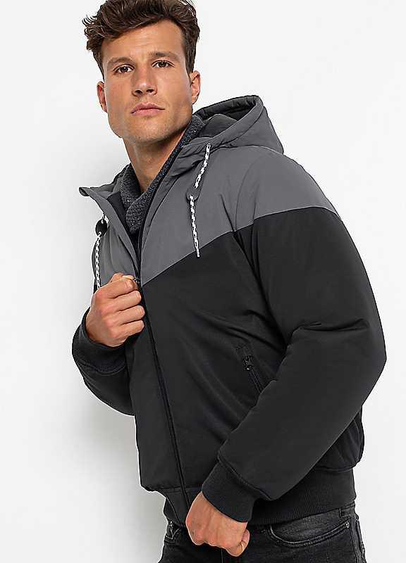 bonprix Hooded Two Tone Jacket - Black - Size 46R on Productcaster.