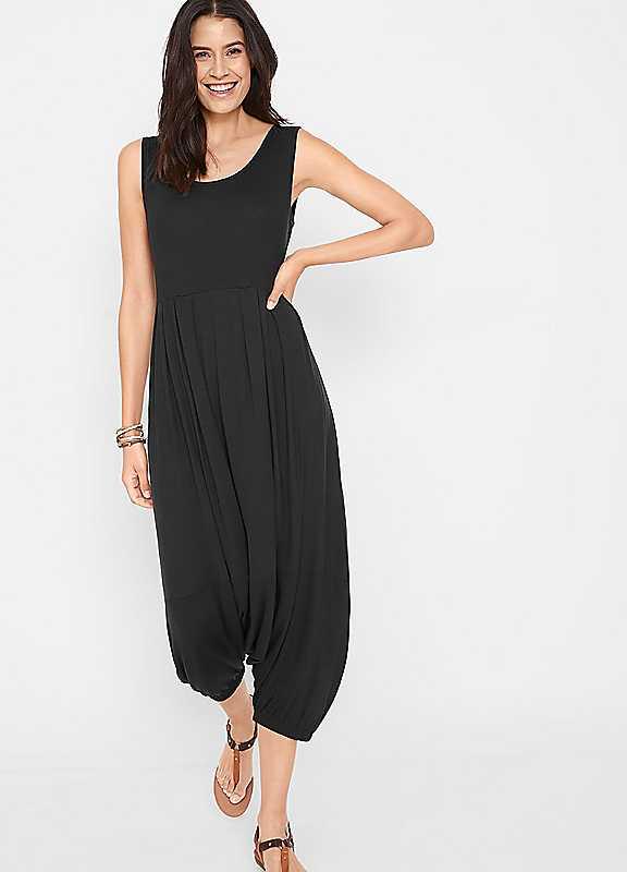 bonprix Jersey Harem Jumpsuit - Black - Size 26/28 on Productcaster.