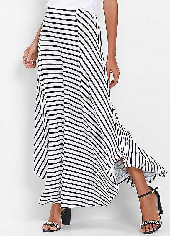 bonprix Jersey Maxi Skirt - Black Stripe - Size 14/16 on Productcaster.