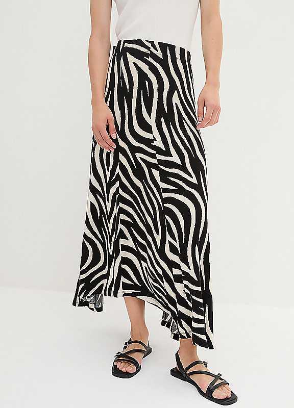 bonprix Jersey Maxi Skirt - Ecru Print - Size 18/20 on Productcaster.