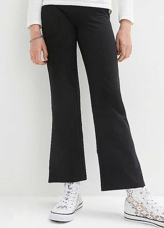 bonprix Kids Flared Stretch Trousers - Black - Size 14Y on Productcaster.