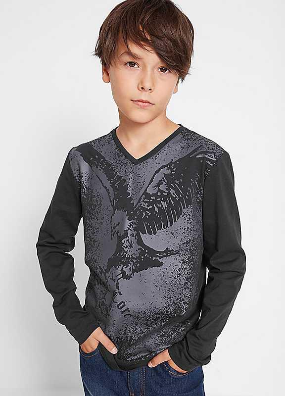 bonprix Kids Long Sleeve T-Shirt - Black - Size 8Y/9Y on Productcaster.