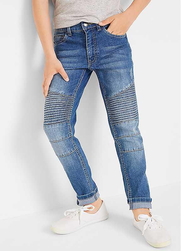 bonprix Kids Skinny Biker Jeans - Blue Stone - Size 15Y on Productcaster.