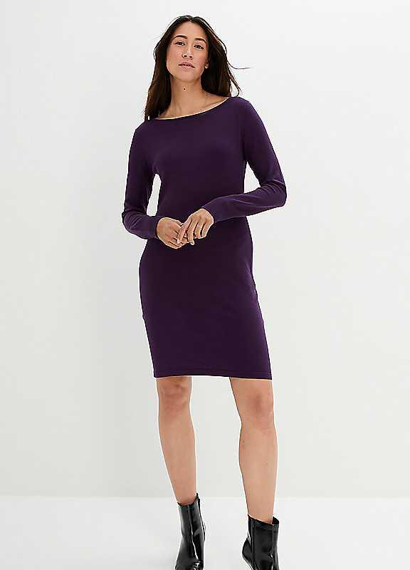 bonprix Knitted Dress - Plum - Size 10/12 on Productcaster.