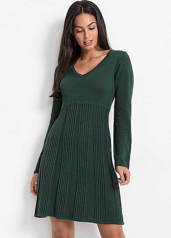 bonprix Knitted Smock Dress - Bottle Green - Size 14/16 on Productcaster.