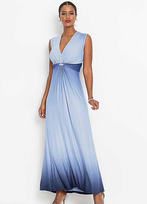 bonprix Knotted Maxi Dress - Blue - Size 22/24 on Productcaster.