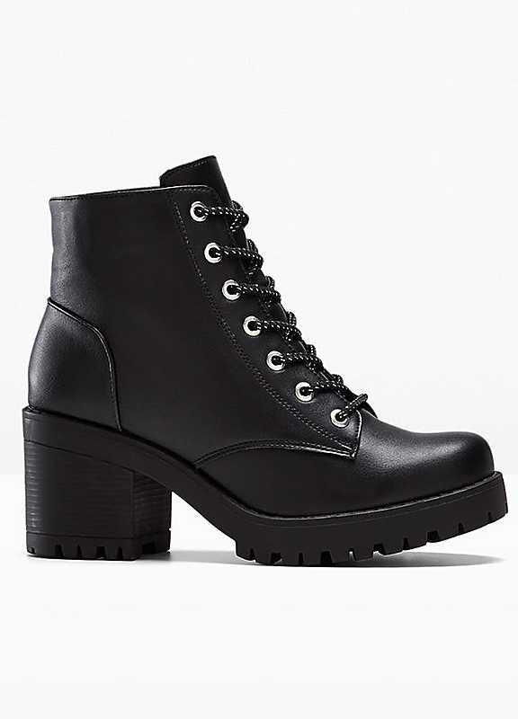 bonprix Lace-Up Winter Ankle Boots - Black - Size 5 on Productcaster.