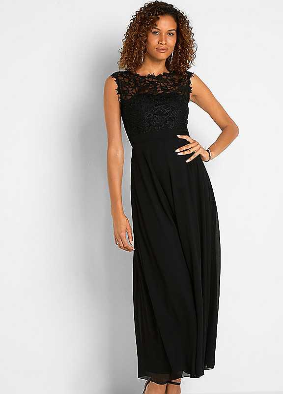 bonprix Lace Yoke Dress - Black - Size 18 on Productcaster.