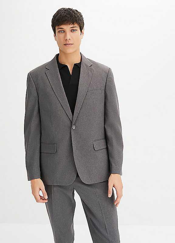 bonprix Lapel Collar Blazer - Grey Marl - Size 44R on Productcaster.