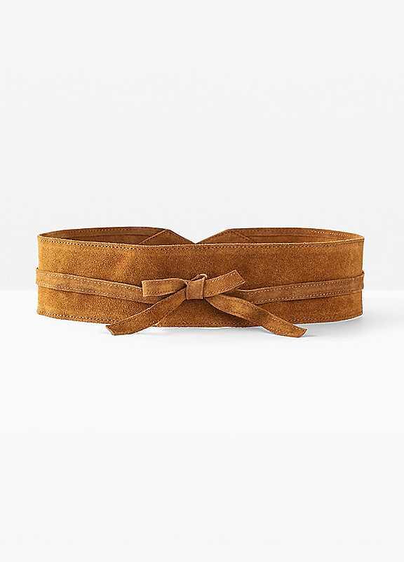 bonprix Leather Tie Belt - Tan - Size 105 on Productcaster.