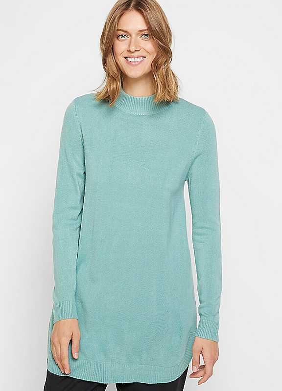 bonprix Long Turtleneck Jumper - Sage - Size 30/32 on Productcaster.