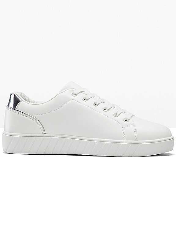 bonprix Metallic Trim Trainers - White - Size 6 on Productcaster.