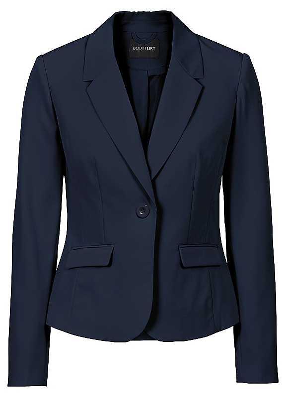 bonprix One Button Work Blazer - Dark Blue - Size 8 on Productcaster.