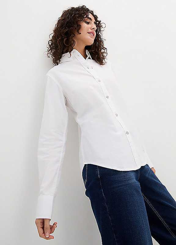 bonprix Organic Cotton Blouse - White - Size 14 on Productcaster.