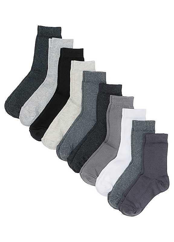 bonprix Pack of 10 Socks - Grey - Size 5.5/8 on Productcaster.