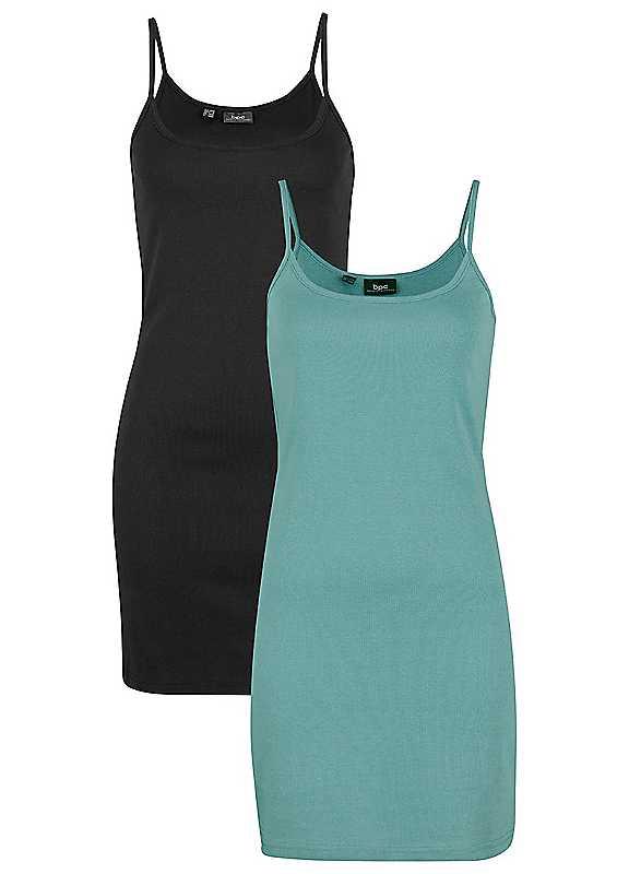 Plus Size bonprix Pack of 2 Essential Dresses - Black - Size 26/28 on Productcaster.