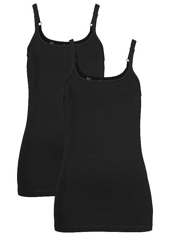 Plus Size bonprix Pack of 2 Longline Camis - Petrol - Size 18/20 on Productcaster.