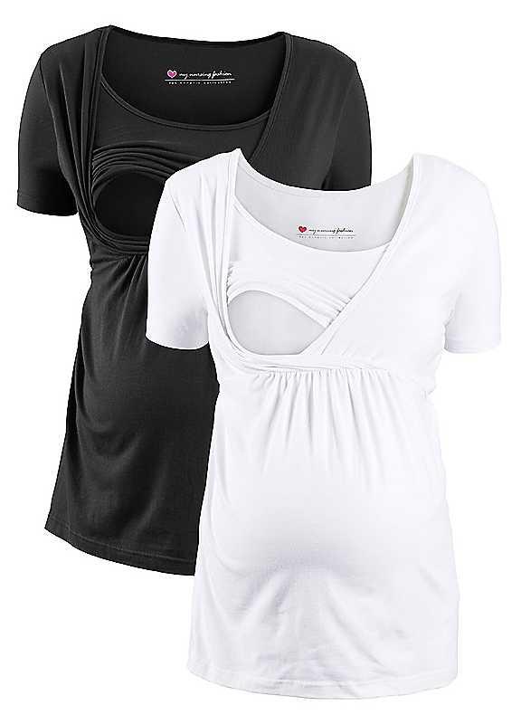 Plus Size bonprix Pack of 2 Maternity Tunics - Black - Size 10/12 on Productcaster.