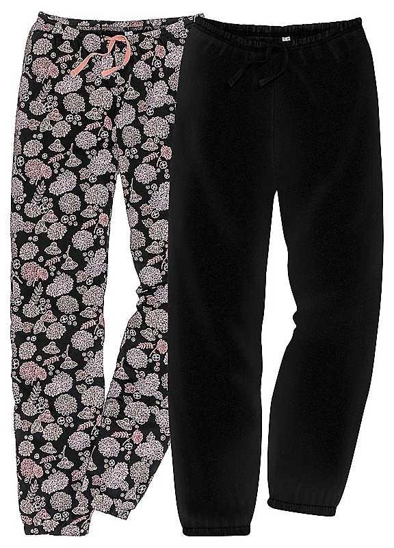 bonprix Pack of 2 Pyjama Bottoms - Black - Size 18/20/Regular on Productcaster.