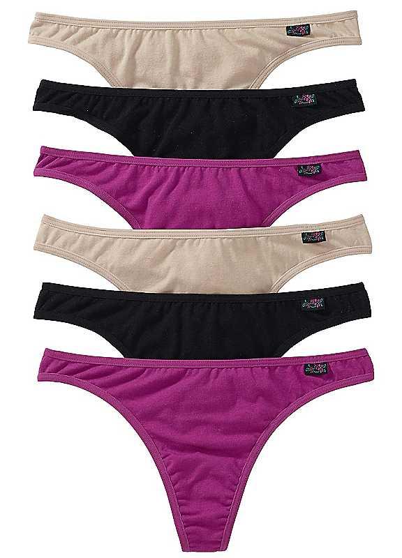 bonprix Pack of 6 Thongs - Colour Mix 1 - Size 22/24 on Productcaster.