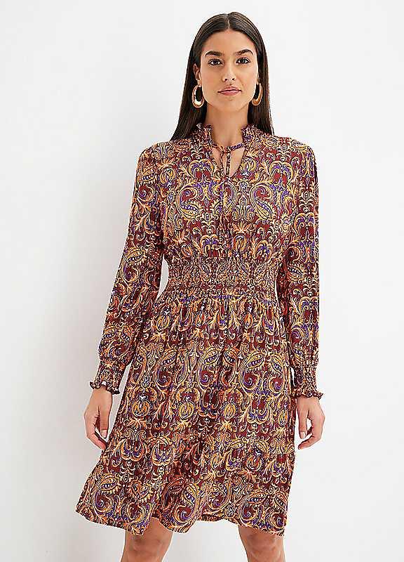 bonprix Paisley Tunic Dress - Orange - Size 14/16 on Productcaster.