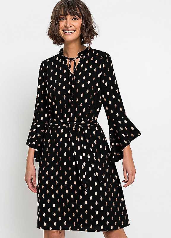 bonprix Polka Dot Dress - Black - Size 24 on Productcaster.