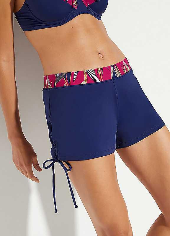 Plus Size bonprix Printed Swim Shorts - Navy Print - Size 14 on Productcaster.