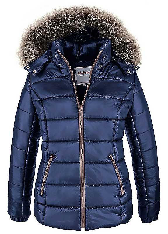 bonprix Quilted Winter Jacket - Navy - Size 16 on Productcaster.