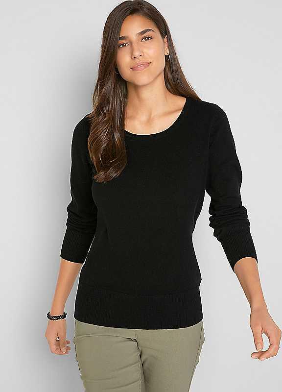 bonprix Recycled Cotton Jumper - Black - Size 10/12 on Productcaster.