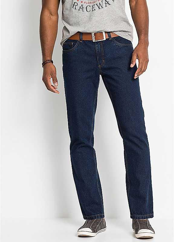 bonprix Regular Fit Straight Leg Jeans - Dark Blue - Size 44R on Productcaster.