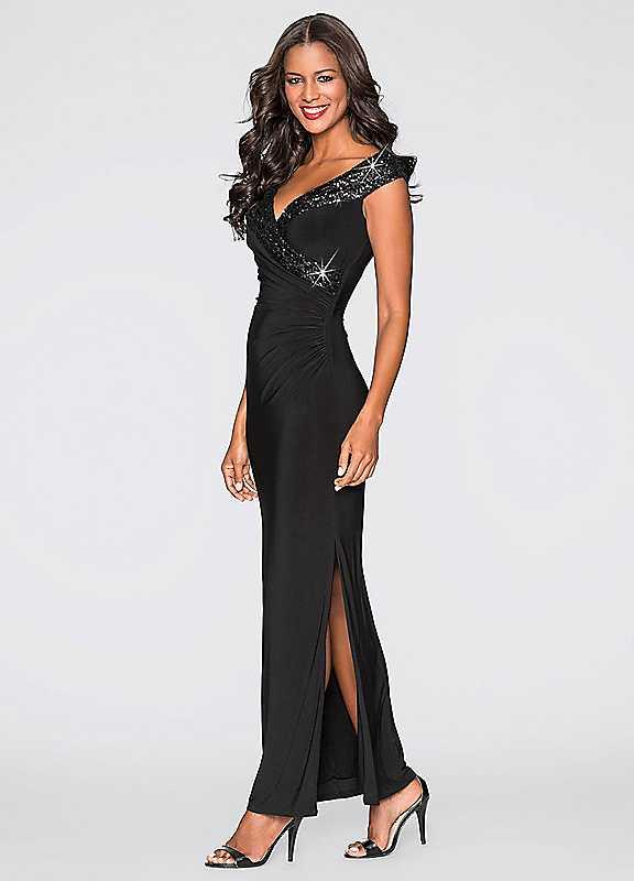 bonprix Rhinestone Evening Dress - Black - Size 26/28/Regular on Productcaster.