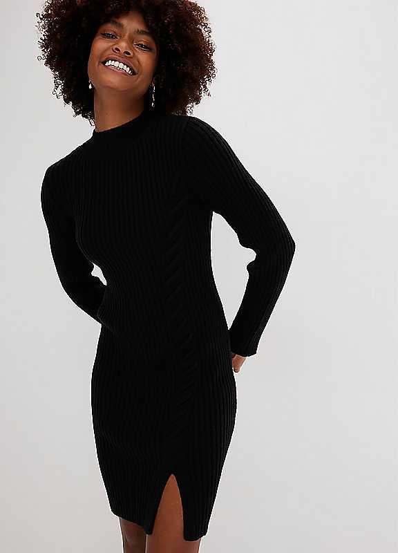 bonprix Rib Knit Dress - Black - Size 6/8 on Productcaster.