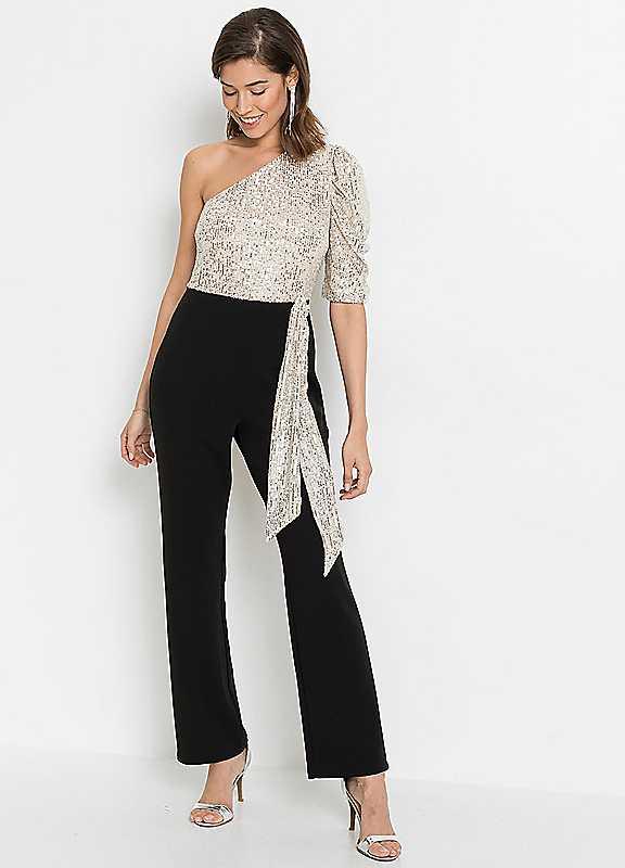 bonprix Sequin Party Jumpsuit - Black/Silver - Size 6/8 on Productcaster.