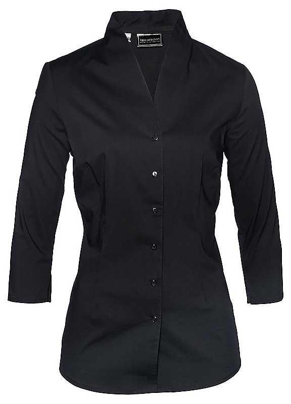 bonprix Shawl Collar Shirt - Black - Size 20 on Productcaster.