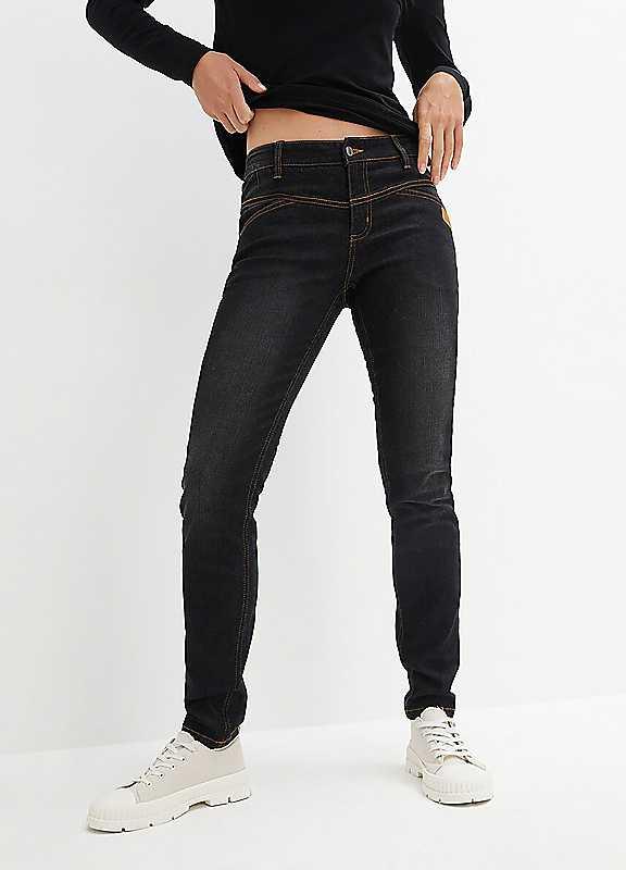 bonprix Skinny Jeans - Black Denim - Size 12/Short on Productcaster.