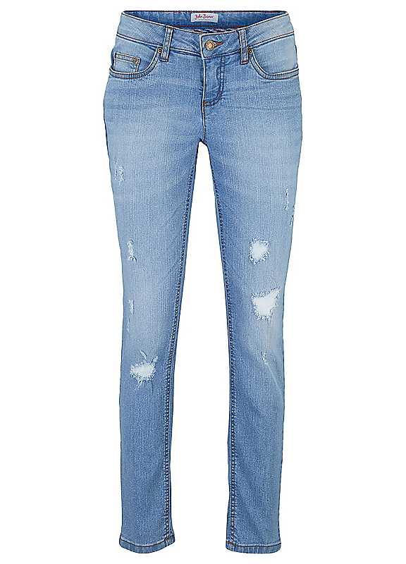 Plus Size bonprix Skinny Stretch Jeans - Light Blue Used - Size 16/Regular on Productcaster.