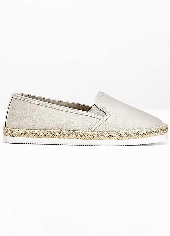 bonprix Slip-On Espadrilles - Pale Grey - Size 7 on Productcaster.