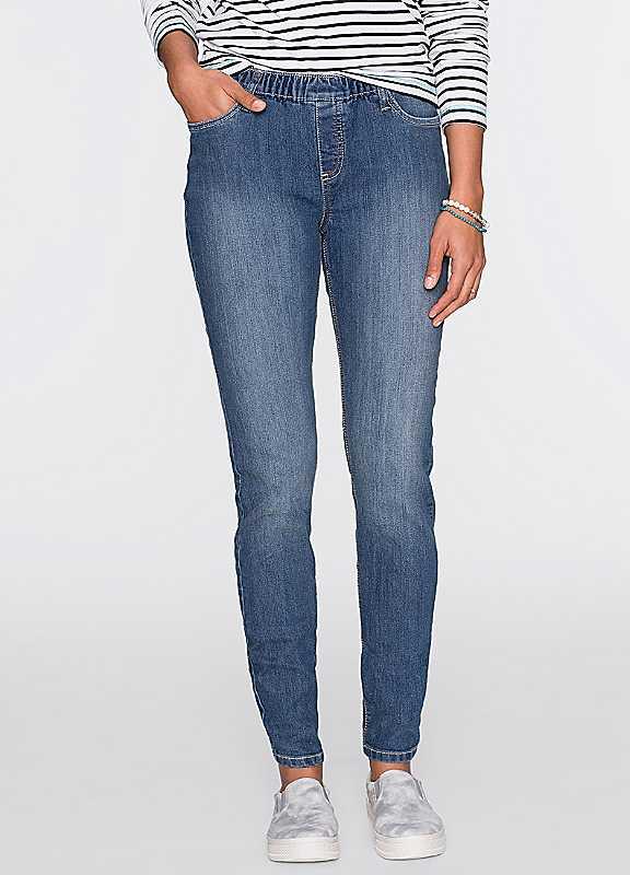 bonprix Soft Denim Wash Jeggings - Blue - Size 18 on Productcaster.