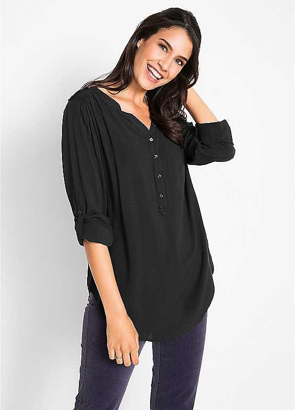 bonprix Soft Viscose Tunic - Black - Size 30 on Productcaster.