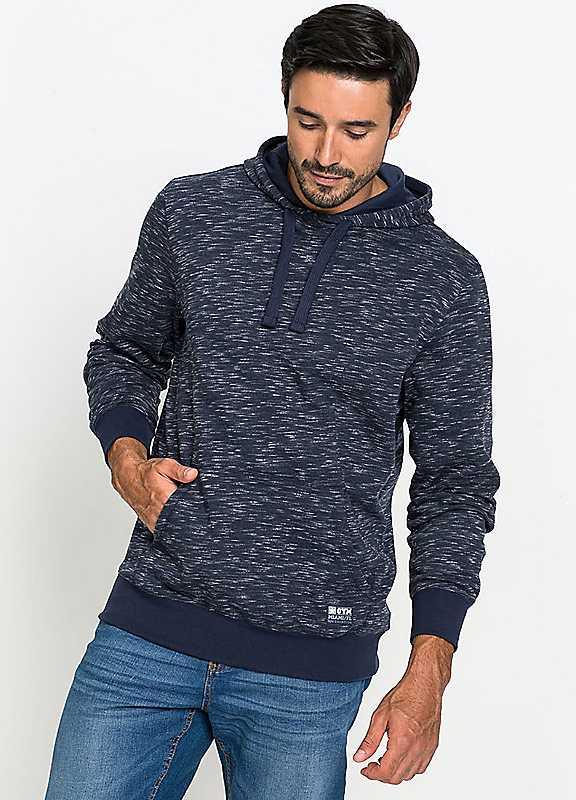 bonprix Sporty Marl Hoodie - Dark Blue Marl - Size 54/56 on Productcaster.