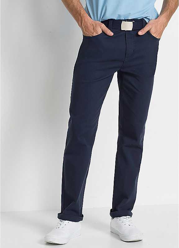 bonprix Straight Leg Trousers - Dark Blue - Size 40S on Productcaster.