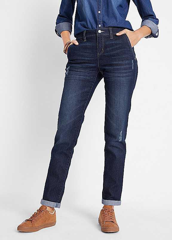 bonprix Stretch Boyfriend Jeans - Dark Blue Stone - Size 20/Regular on Productcaster.