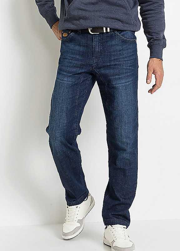 bonprix Tapered Jeans - Dark Blue - Size 38R on Productcaster.