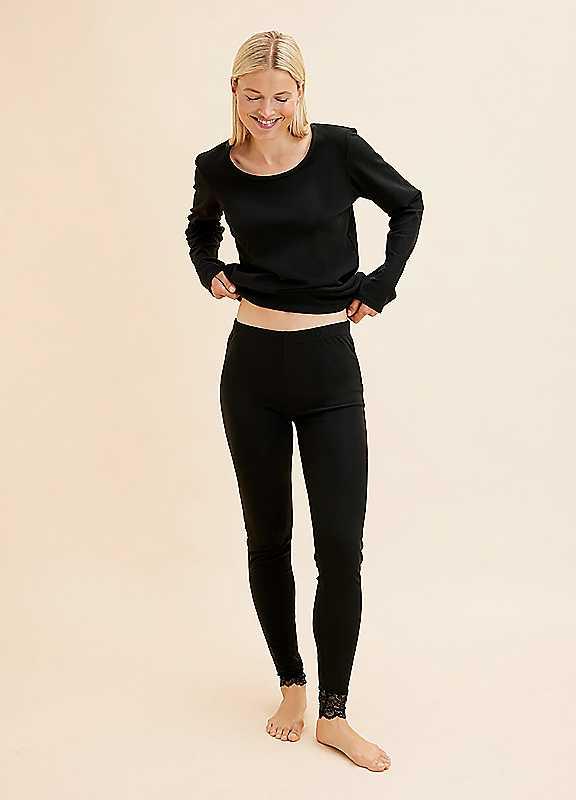 bonprix Thermal Pyjama Set - Black - Size 10/12 on Productcaster.