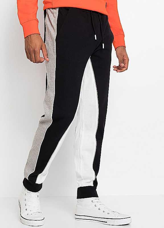 bonprix Tracksuit Jogging Trousers - Black/White - Size 36R/38R on Productcaster.