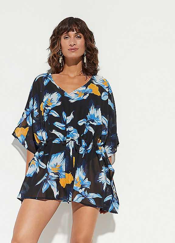 Plus Size bonprix Tropical Beach Kaftan - Multi - Size 26/28 on Productcaster.