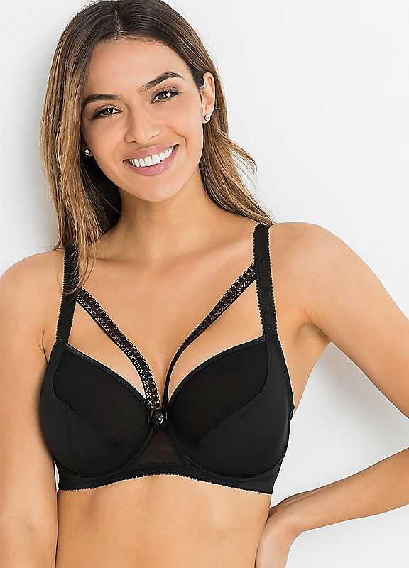 bonprix Underwired Strappy Bra - Black - Size 34E on Productcaster.